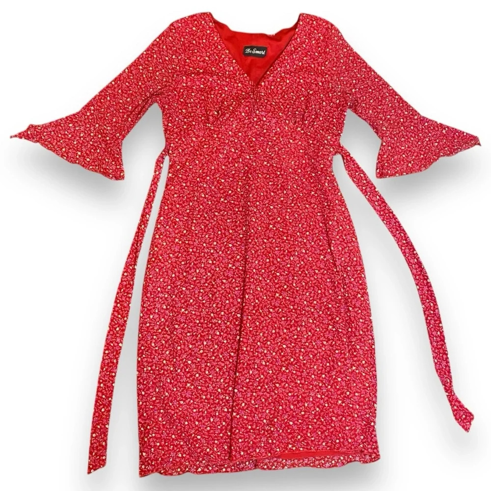 Vintage Red Floral Mini Dress